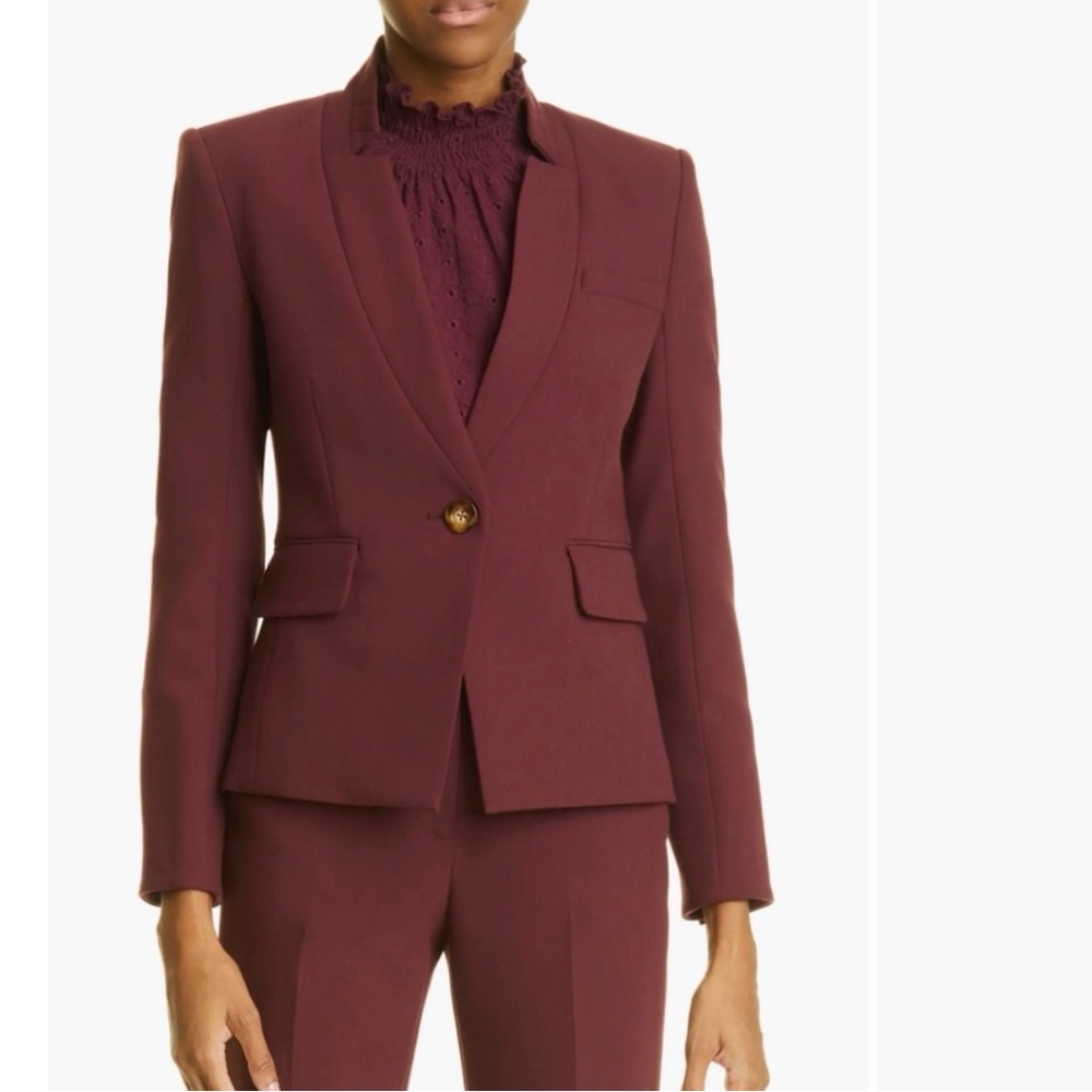 Veronica Beard Farley Stand Collar Blazer in Merlot Sz 6 - Picture 2 of 9
